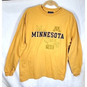 Y2K Vintage University Of Minnesota Gophers Shirt Jansport Mens Size Medium Gold